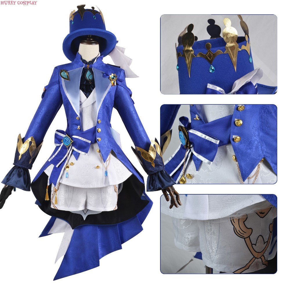 Game Cosplay,Genshin Impact,Genshin Impact Water Goddess Funina Cosplay Costume